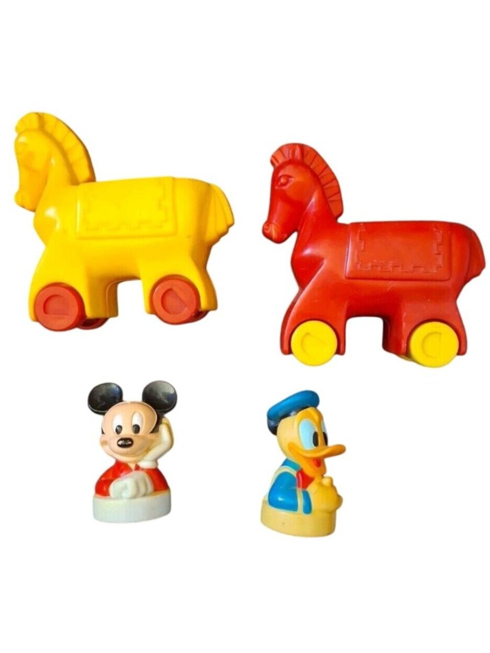 Mickey Donald Illco Disney Figures Rolling Horse For Castle Vintage